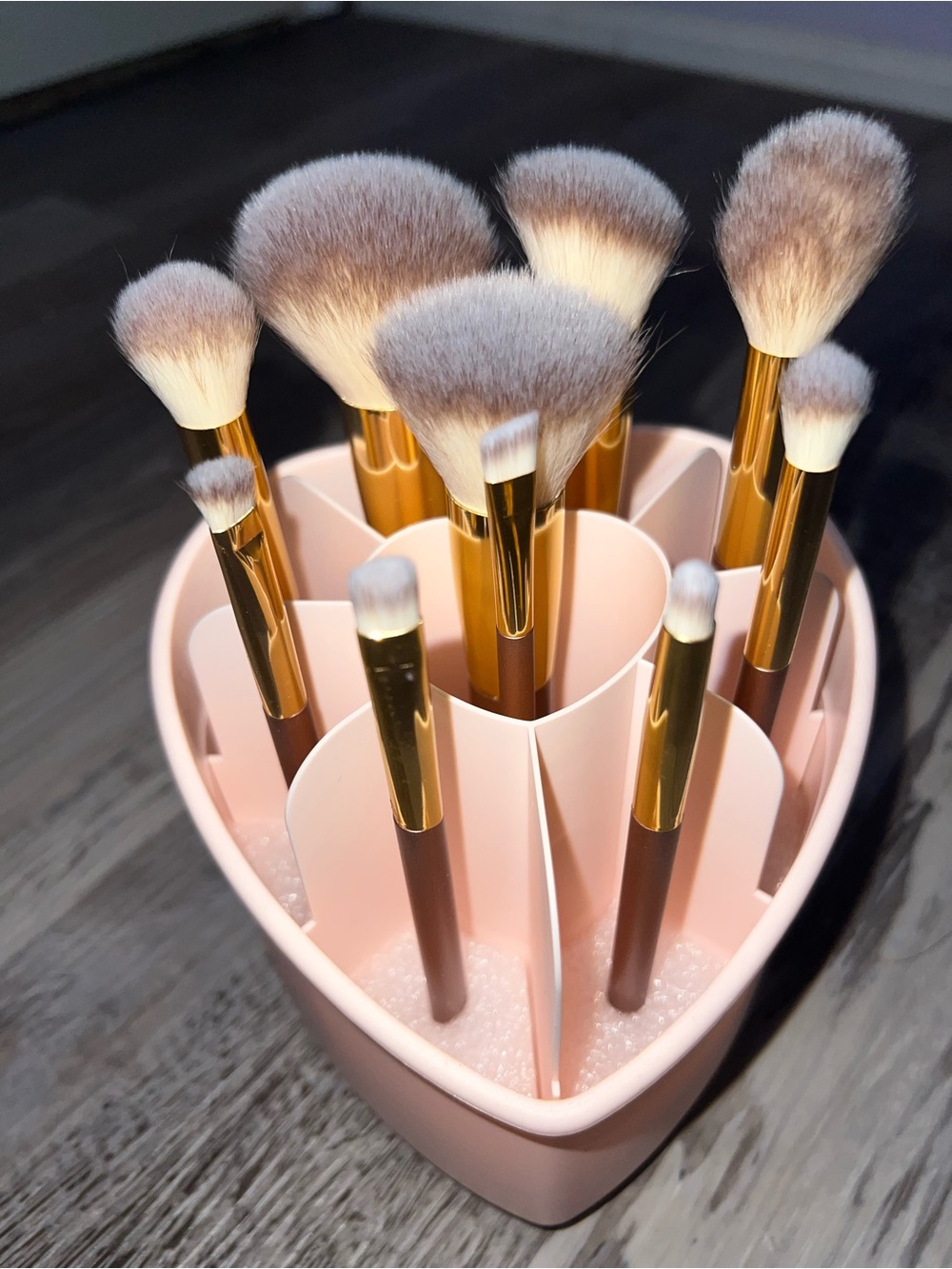 Light Pink Makeup Organizer & Brush Set